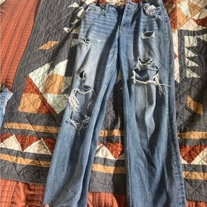 Altar'd State High Rise Distressed Blue Jeans